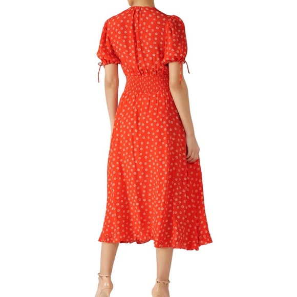 NWOT Cleobella Olivia Midi Dress in Salsa Floral RED/CORAL - SIZE S - Picture 2 of 15